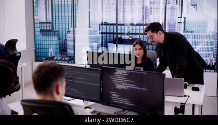 Business Team Working On Computer. Software App Development Stock Photo