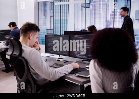 Business Team Working On Computer. Software App Development Stock Photo