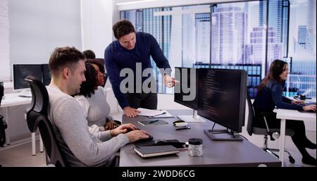 Business Team Working On Computer. Software App Development Stock Photo