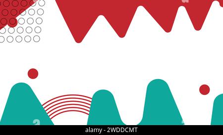 Abstract pop art background with wave patterns and twisting dots. Vector pattern. Color wave template and presentation design 90s 80s Stock Vector
