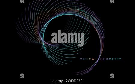 Holographic curved wavy lines abstract tech background. Vector graphic minimal design Stock Vector