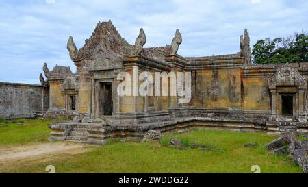 Gopura 3 at Preah Vihear in Cambodia, an ancient Hindu Temple built on the top of the mountain range bordering Cambodia and Thailand. Stock Photo