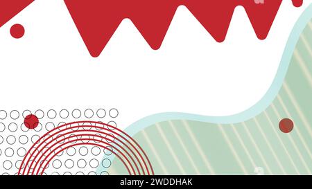 Abstract pop art background with wave patterns and twisting dots. Vector pattern. Color wave template and presentation design 90s 80s Stock Vector