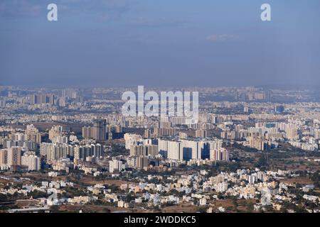 Cityscape of Pune city from Bopdev Ghat, Pune, Maharashtra, India Stock ...