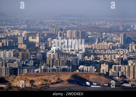 Cityscape of Pune city from Bopdev Ghat, Pune, Maharashtra, India Stock ...