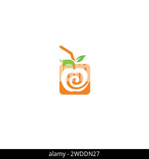 Ice Juice Logo. Drink Fruits Logo Stock Vector