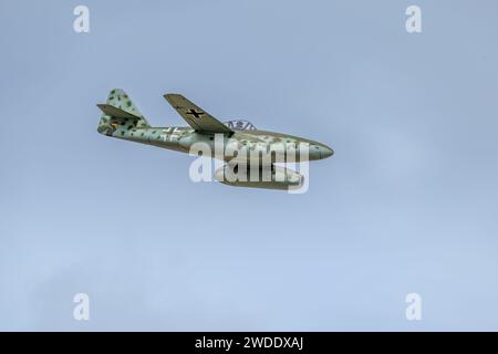 Messerschmitt Me 262, airborne at the Royal International Air Tattoo 2023. Stock Photo