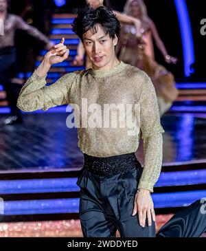 Carlos Gu preforming at the Strictly Come Dancing The Live Tour launch at the Utilita Arena Birmingham Stock Photo