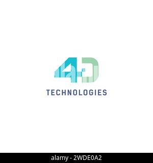 4D Logo Symbol. 4D Technology Logo Stock Vector
