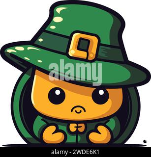 Illustration of a Cute Leprechaun with a Hat Stock Vector