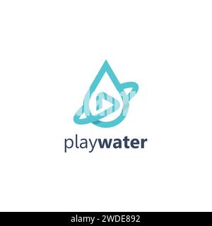 Play Water Logo. Water Video Logo Stock Vector