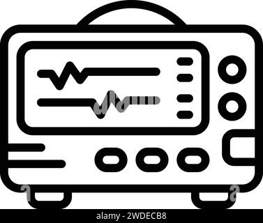 Icon for monitor,atrial fibrillation Stock Vector