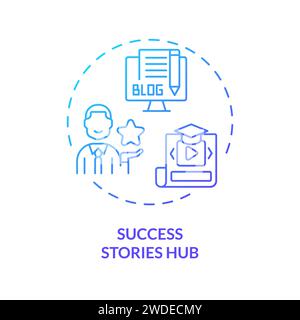 Thin line simple gradient success stories hub icon concept Stock Vector