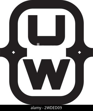 UW line bold concept in high quality professional design that will print well across any print media Stock Vector