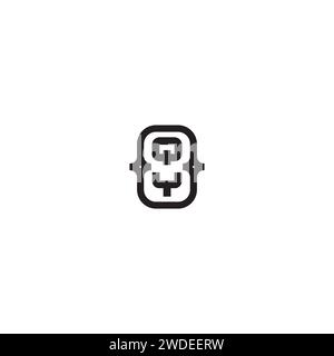 QY line bold concept in high quality professional design that will print well across any print media Stock Vector