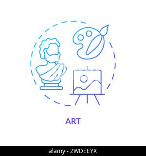 Thin line simple gradient art icon concept Stock Vector
