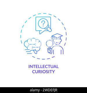 Thin line simple gradient intellectual curiosity icon concept Stock Vector