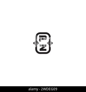 PZ line bold concept in high quality professional design that will print well across any print media Stock Vector