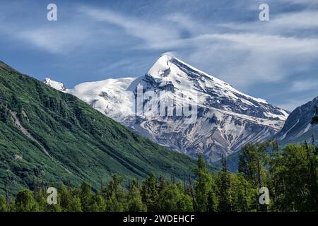 Redoubt Volcano, Mt. Redoubt. A view from the Lake Clark. Alaska Stock Photo