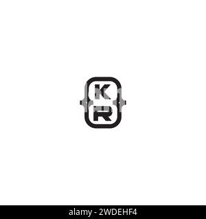 KR line bold concept in high quality professional design that will print well across any print media Stock Vector