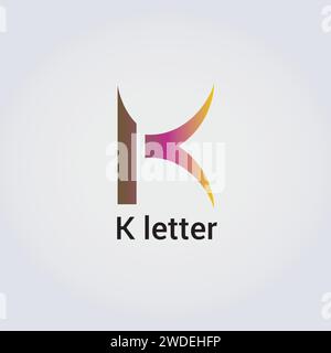 K Letter Icon Design Single Isolated Logo Design Brand Corporate Identity Various Colors Editable Template Vector Monogram Emblem Illustration Stock Vector