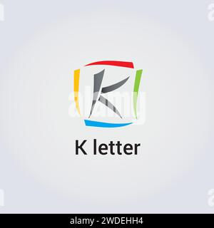 K Letter Icon Design Single Isolated Logo Design Brand Corporate Identity Various Colors Editable Template Vector Monogram Emblem Illustration Stock Vector