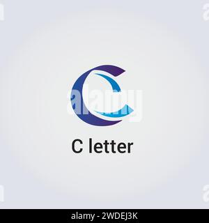C Letter Icon Design Single Isolated Logo Design Brand Corporate Identity Various Colors Editable Template Vector Monogram Emblem Illustration Stock Vector