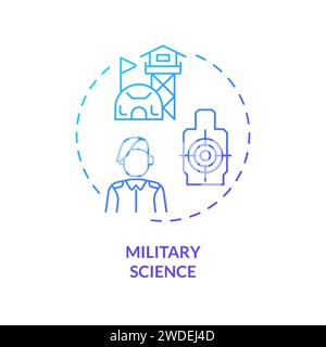 Thin line simple gradient military science icon concept Stock Vector