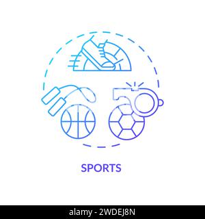 Thin line simple gradient sports icon concept Stock Vector