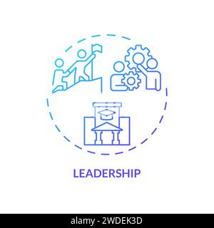 Thin line simple gradient leadership icon concept Stock Vector