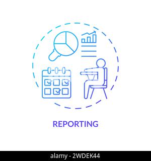 Thin line simple gradient reporting icon concept Stock Vector
