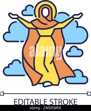 Ascended virgin mary RGB color icon Stock Vector