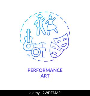 Thin line simple gradient performance art icon concept Stock Vector