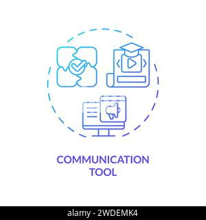 Thin line simple gradient communication tool icon concept Stock Vector