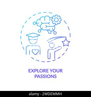 Thin line simple gradient explore your passions icon concept Stock Vector