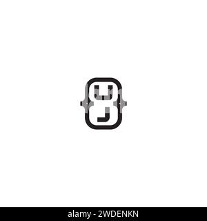 UJ line bold concept in high quality professional design that will print well across any print media Stock Vector