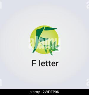F Letter Icon Design Single Isolated Logo Design Brand Corporate Identity Various Colors Editable Template Vector Monogram Emblem Illustration Stock Vector