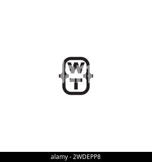 WT line bold concept in high quality professional design that will print well across any print media Stock Vector