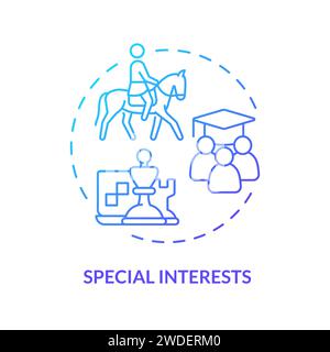 Thin line simple gradient special interests icon concept Stock Vector