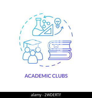 Thin line simple gradient academic clubs icon concept Stock Vector