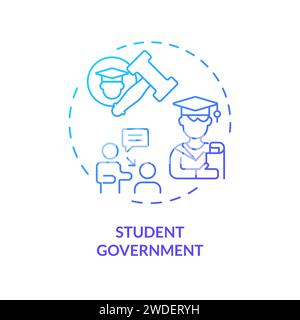Thin line simple gradient student government icon concept Stock Vector