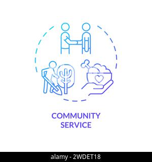 Thin line simple gradient community service icon concept Stock Vector