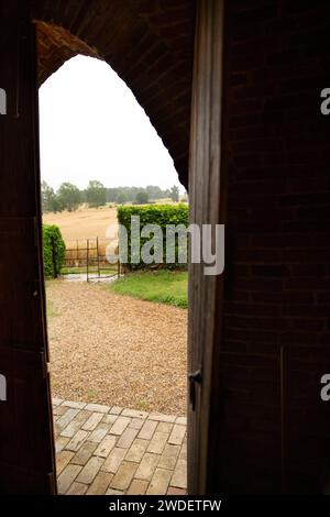 A view from the church of St Mary the Virgin, Gestingthorpe village, Essex. Stock Photo