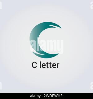 C Letter Icon Design Single Isolated Logo Design Brand Corporate Identity Various Colors Editable Template Vector Monogram Emblem Illustration Stock Vector
