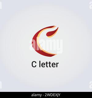 C Letter Icon Design Single Isolated Logo Design Brand Corporate Identity Various Colors Editable Template Vector Monogram Emblem Illustration Stock Vector