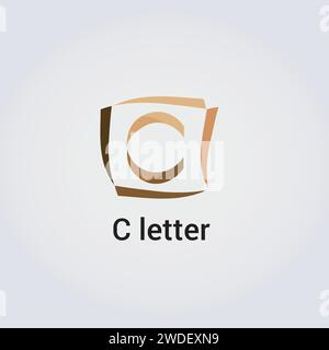C Letter Icon Design Single Isolated Logo Design Brand Corporate Identity Various Colors Editable Template Vector Monogram Emblem Illustration Stock Vector