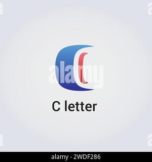 C Letter Icon Design Single Isolated Logo Design Brand Corporate Identity Various Colors Editable Template Vector Monogram Emblem Illustration Stock Vector