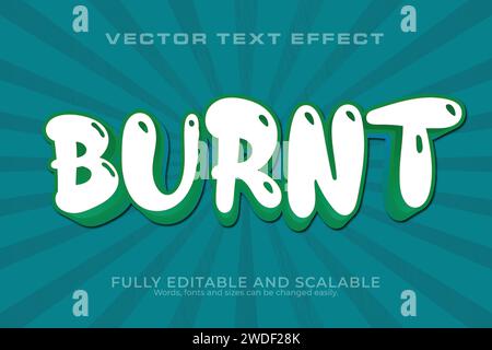 Burnt 3D Text Effect 100 Editable EPS File Word And Font Can be Changed Stock Vector