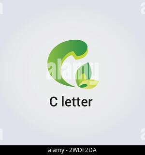 C Letter Icon Design Single Isolated Logo Design Brand Corporate Identity Various Colors Editable Template Vector Monogram Emblem Illustration Stock Vector