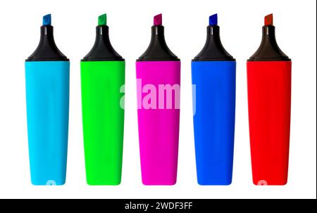 Set from multi -colored markers on a white background. Insulated against the background of markers Stock Photo